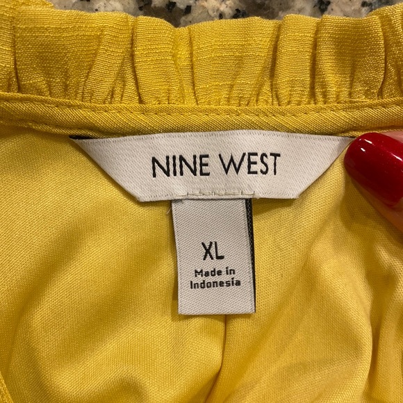 New With Tag Beautiful Nine West XL Double Lined Yellow Summer Tiered Maxi Dress - Picture 6 of 8